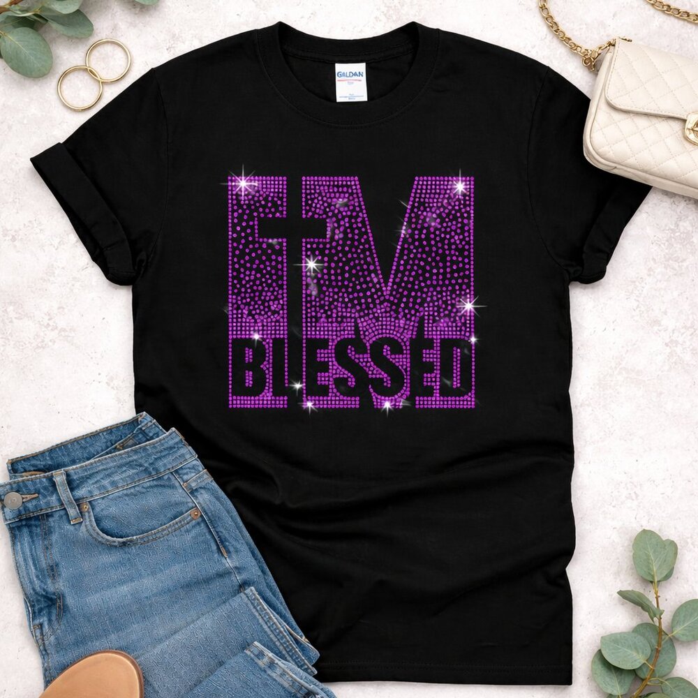 I’m Blessed Pink Rhinestone Shirt | Faith Tee | Boutique Statement Top ✨